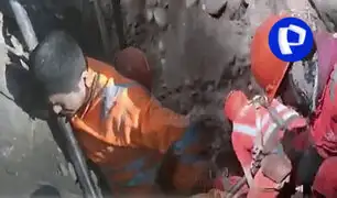 Huánuco: deslizamiento de tierra estuvo a punto de quitarle la vida a tres obreros