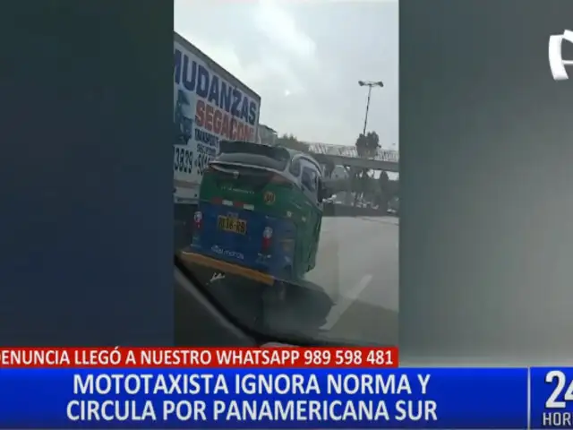 Mototaxi circula en la Panamericana Sur a pesar de prohibición
