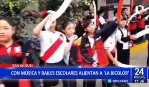 San Miguel: Escolares alientan a la Selección con bailes y música