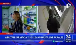 Comas: Delicuentes asaltan farmacia y se llevan hasta los pañales