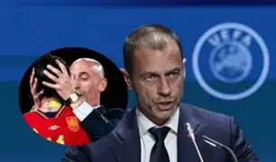 Presidente de la UEFA acusa a la prensa de exagerar caso del beso de Rubiales a Hermoso