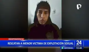 Rescatan a menor de 13 años víctima de explotación sexual en Independencia
