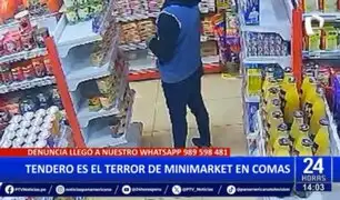 Captan a "tendero" robando productos de minimarket en Comas