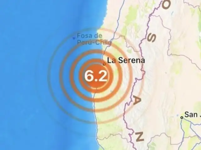 Sismo de magnitud 6,2 sacude zona centro y norte de Chile