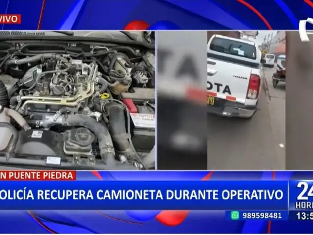 Recuperan moderna camioneta robada con placa adulterada en Puente Piedra