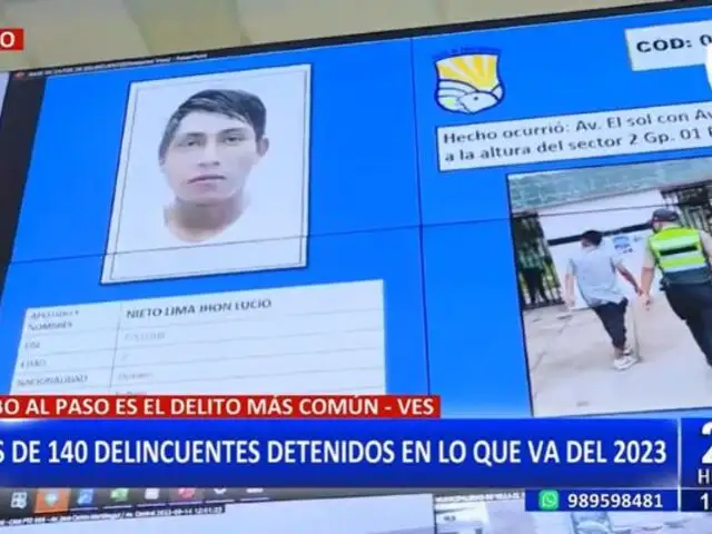 En lo que va del año: Más de 140 delincuentes han sido detenidos en Villa El Salvador