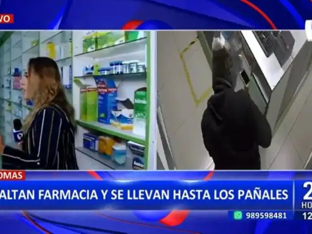 Comas: Delicuentes asaltan farmacia y se llevan hasta los pañales