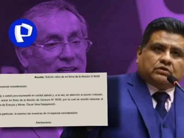 Óscar Vera: congresista Juan Burgos retiró su firma de la moción de censura contra ministro de Energía y Minas