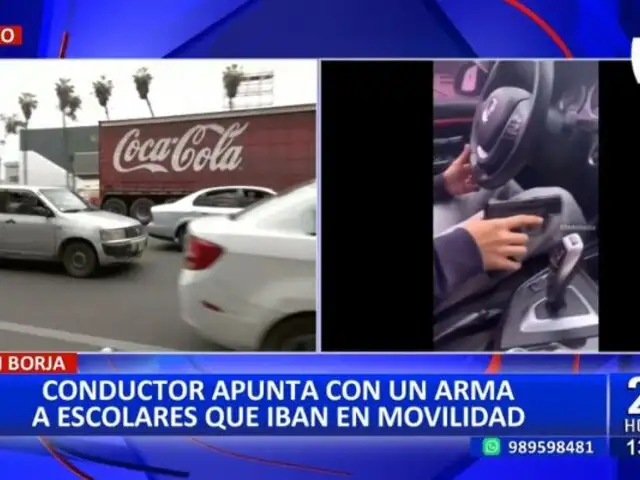 San Borja: Conductor apunta con arma de fuego a escolares que iban en movilidad