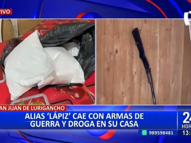 Alias “Lápiz” es capturado en su casa con armamento de guerra y droga