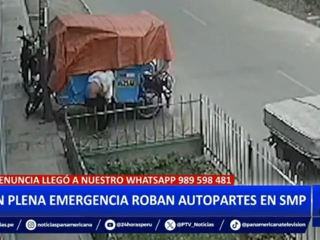 SMP: Captan a sujeto robando batería de mototaxi en pleno estado de emergencia