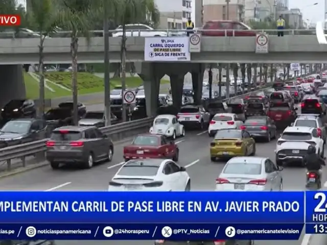Avenida Javier Prado: implementan carril de pase libre para aliviar trÃ¡fico