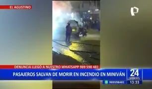 Pasajeros salvan de morir en incendio de miniván en El Agustino