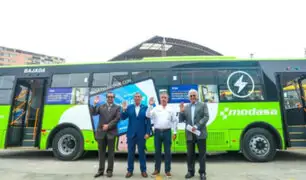 Presentan el primer bus eléctrico de transporte urbano fabricado en el Perú