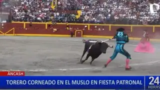 Áncash: torero es corneado en el muslo durante fiesta patronal en Huari