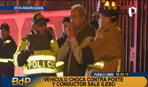 Pueblo Libre: conductor en presunto estado de ebriedad choca contra poste