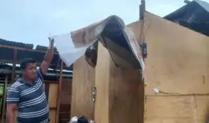 Damnificados claman por ayuda urgente: lluvias y vientos fuertes afectan varias casas en Loreto