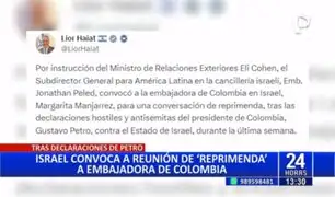 Isarel convocó a una reunión de 'reprimenda' a embajadora de Colombia tras declaración del presidente Petro