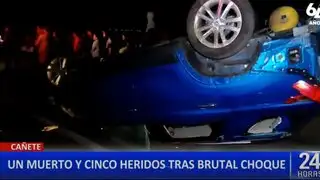 Cañete: choque entre dos vehículos deja un muerto y cinco heridos en la Panamericana Sur
