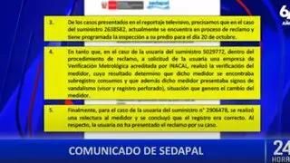 Sedadal se pronuncia por incremento de tarifas en vecinos de Villa el Salvador