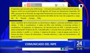 INPE emitió comunicado oficial sobre el operativo en el penal de Lurigancho