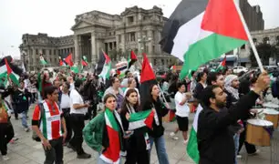 Cercado de Lima: cientos de personas marcharon en respaldo al pueblo palestino