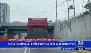 Chofer de Grúa desafía restricciones vehiculares en la Vía Expresa