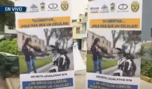 Rímac: colocan carteles de advertencia como medida para luchar contra la delincuencia