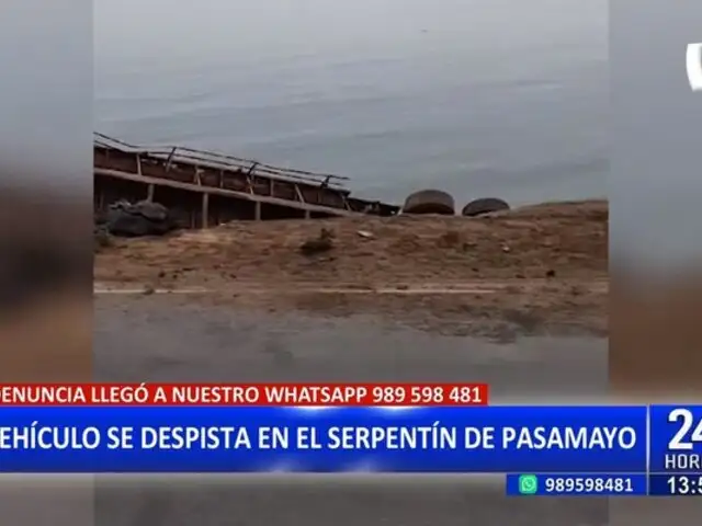 Conductor de tráiler se salvó de caer al abismo en Pasamayo