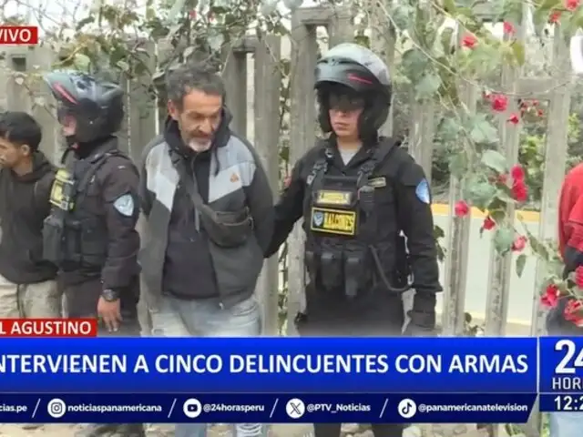 Operativo en El Agustino: PNP detiene a cinco sujetos con armas de fuego y droga