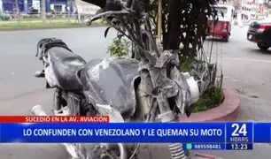 La Victoria: Peruano es confundido con extranjero y queman su motocicleta
