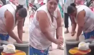 Pucallpa: Captan a comerciante lavando sus manos en la chicha que vendía
