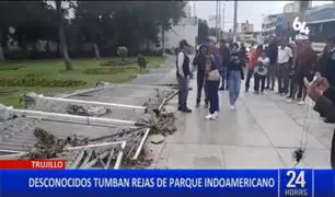 Trujillo: desconocidos utilizan maquinaria pesada para destruir rejas de parque indoamericano