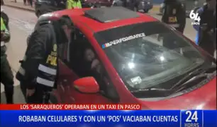 Pasco: detienen a delincuentes que utilizaba un taxi para robar celulares y vaciar cuentas bancarias
