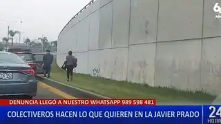 San Borja: colectiveros son captados dejando pasajeros en plena vía Javier Prado