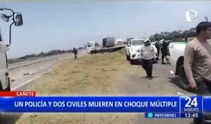 Tragedia en Cañete: Un policía y dos civiles pierden la vida tras choque múltiple