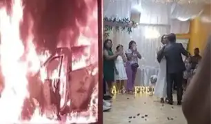 Novios se salvan de morir el día de su boda: vehículo se incendia cuando iban a casarse