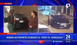 Los Olivos: Delincuentes roban autopartes de un vehículo durante el partido Perú vs. Venezuela