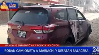 Balacera en Chosica: delincuentes atacan a policías tras robo de camioneta a mariachi