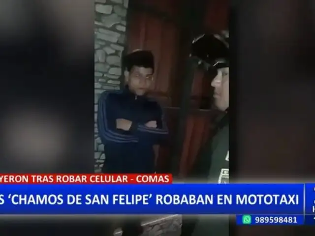 Caen "Los Chamos de San Felipe" en Comas: Delincuentes robaban en mototaxi