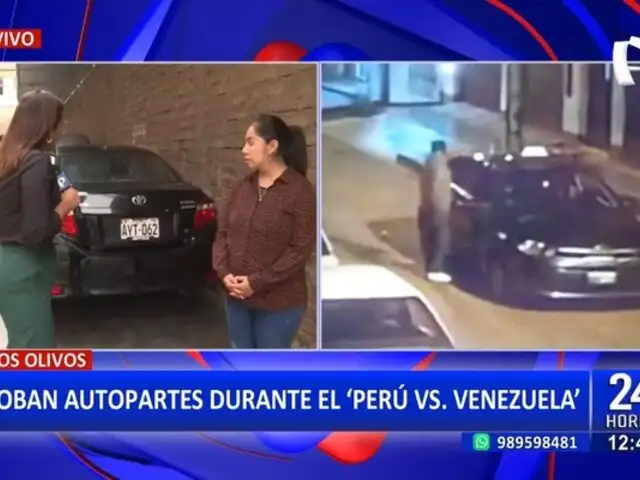 Los Olivos: Delincuentes roban autopartes de un vehículo durante el partido Perú vs. Venezuela