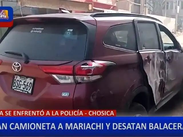 Balacera en Chosica: delincuentes atacan a policías tras robo de camioneta a mariachi