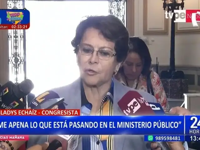 Gladys Echaíz: "Me apena mucho lo que está pasando en el Ministerio Público"
