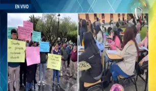 Cajamarca: alumnos estudian en la calle ante mal estado de instituto pedagógico