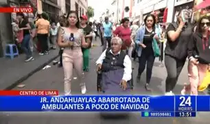 Centro de Lima: Ambulantes dificultan tránsito peatonal en el Jr. Andahuaylas