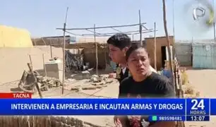 Tacna: Detienen a empresaria e incautan armas y drogas