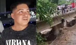 Tarapoto: jóvenes se salvan de morir tras quedar atrapados en caudal de río