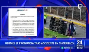 Empresa Hermes se pronuncia tras volcadura de su unidad en Chorrillos que dejó un fallecido