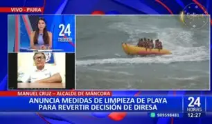 Alcalde anuncia limpieza de playa de Máncora tras ser catalogada como "no apta para bañistas"