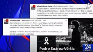 Instituciones del Estado y artistas de cumbia lamentan partida de Pedro Suárez Vertiz